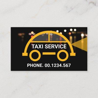 Artistic Taxi Car Night Lights Cab Driver
