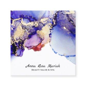 *~*  Artsy Abstract Lavender Gold Gilded Blue Bold Square