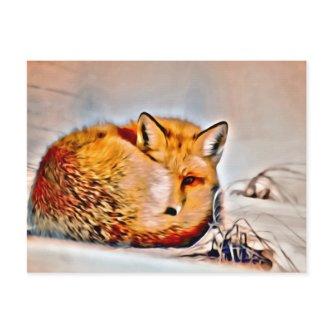 *~* Artsy Animal Red Fox Ap18 Artistic Wildlife  Postcard