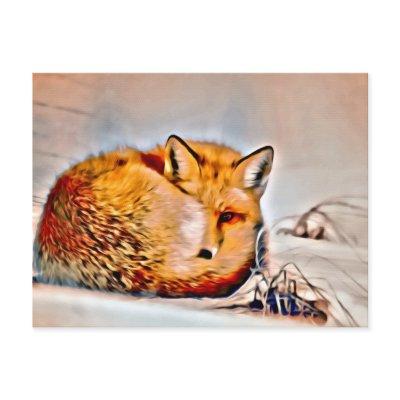 *~* Artsy Animal Red Fox Ap18 Artistic Wildlife  Postcard