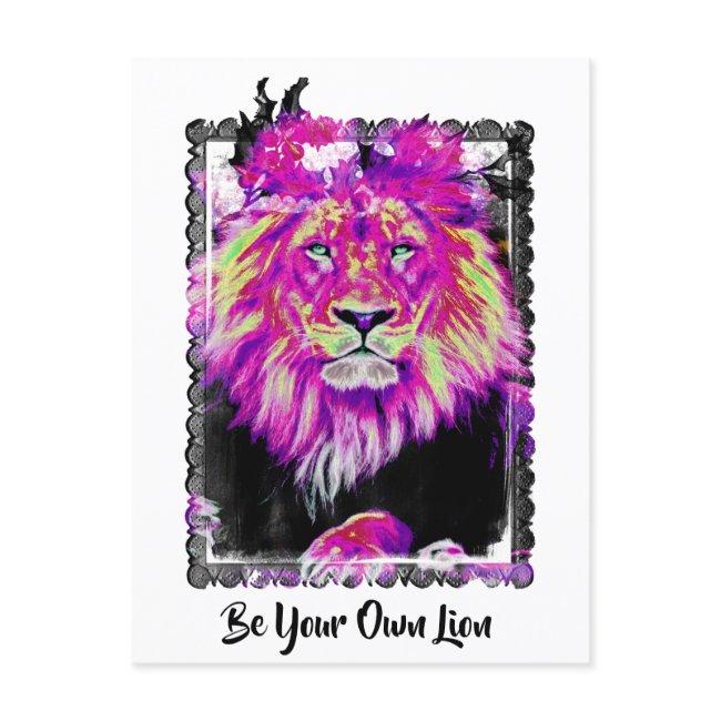 *~* Artsy AP23 Artistic Painting Abstract LION Postcard