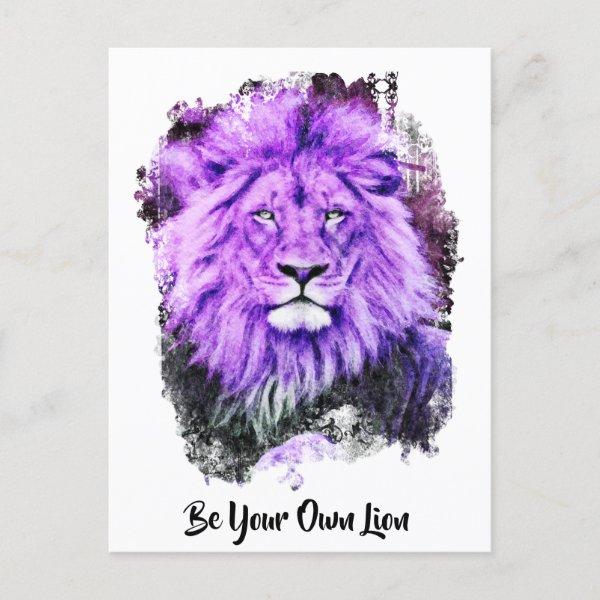 *~* Artsy AP23 Artistic Painting Violet LION  Postcard