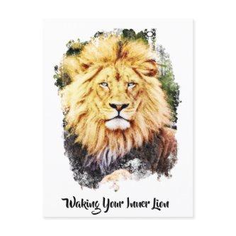 *~* Artsy Artistic Painting Purple LION AP23 Postcard