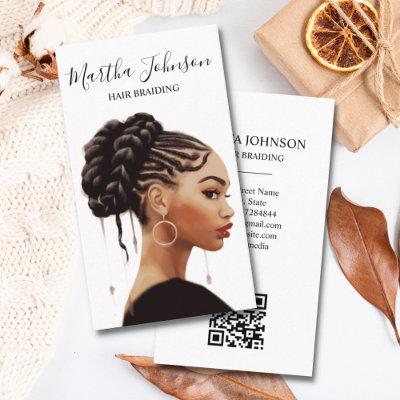 Artsy Chic Afro American Braids Braiding QR Code