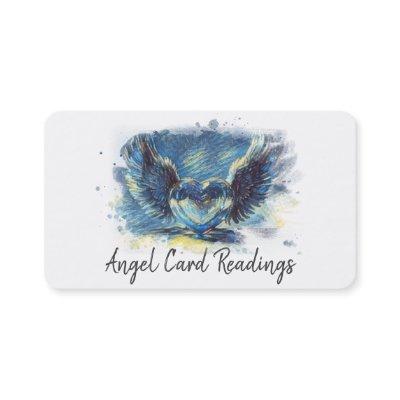 *~* Artsy Denim BLUE Heart Angel Wings AP78 QR
