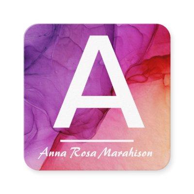 *~* Artsy Trendy INITIAL Abstract QR LOGO PHOTO Square