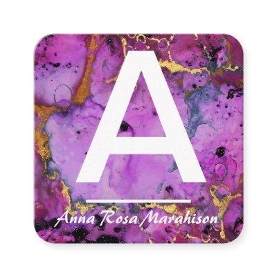 *~* Artsy Trendy INITIAL GOLD QR LOGO PHOTO Square