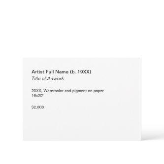 Artwork Exhibition Label Template