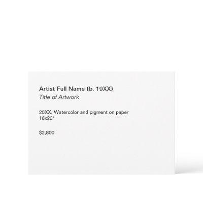 Artwork Exhibition Label Template