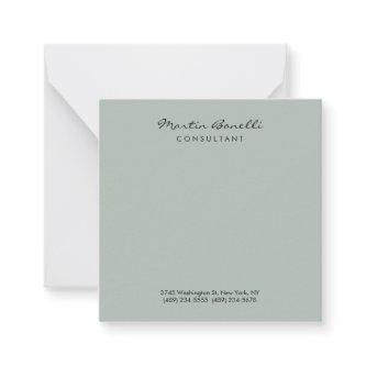 Ash Gray Modern Minimalist Plain Note Card