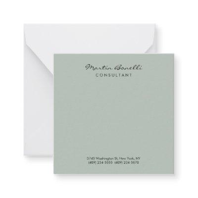 Ash Gray Modern Minimalist Plain Note Card
