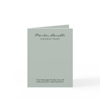 Ash Gray Modern Minimalist Plain Note Card