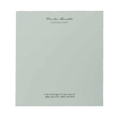 Ash Gray Modern Minimalist Plain Notepad
