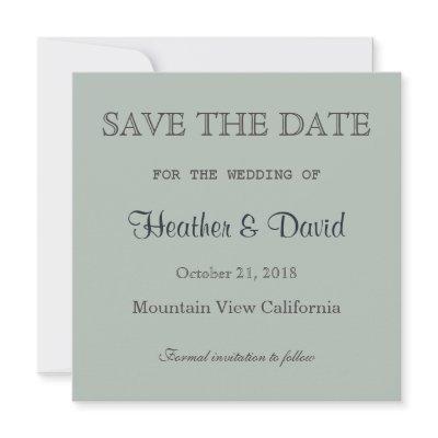 Ash Gray Save the Date Wedding Invitation