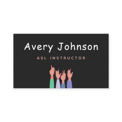 ASL Sign Language Instructor Simple Minimalist Fun