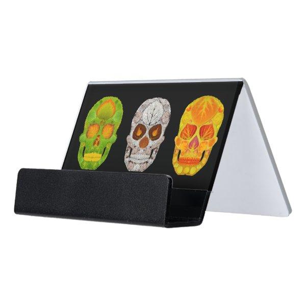 Aspen Leaf Skulls Desk  Holder
