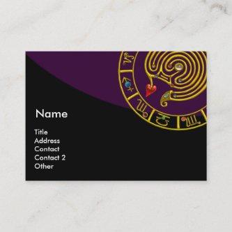 ASTRAL LABYRINTH,ASTROLOGY ZODIAC CHART Purple