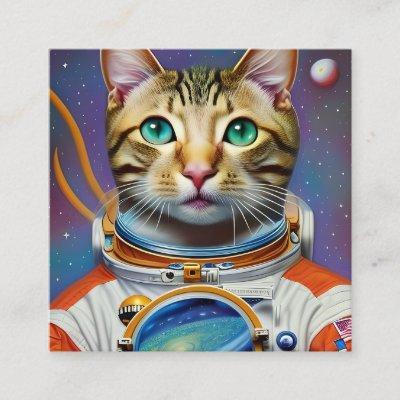 Astronaut Cat in Space Square