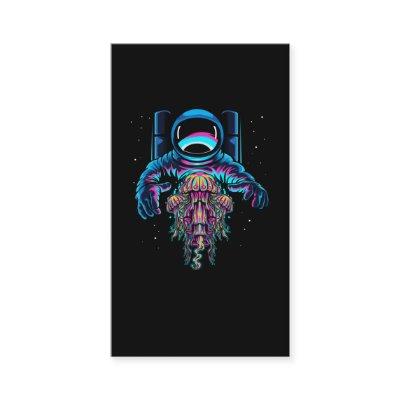 Astronaut Jelly Fishes Colorful Cosmonaut