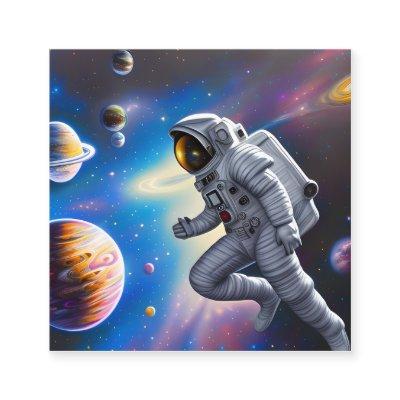 astronaut, space, dark, planet, stars, sci fi, spa square