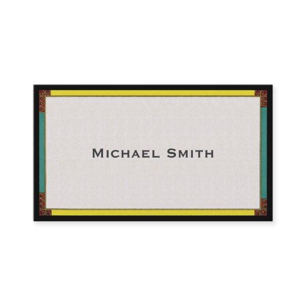 Asymmetrical Stained Glass Social Calling Card