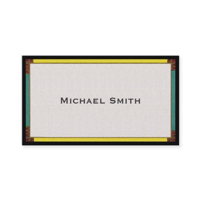 Asymmetrical Stained Glass Social Calling Card