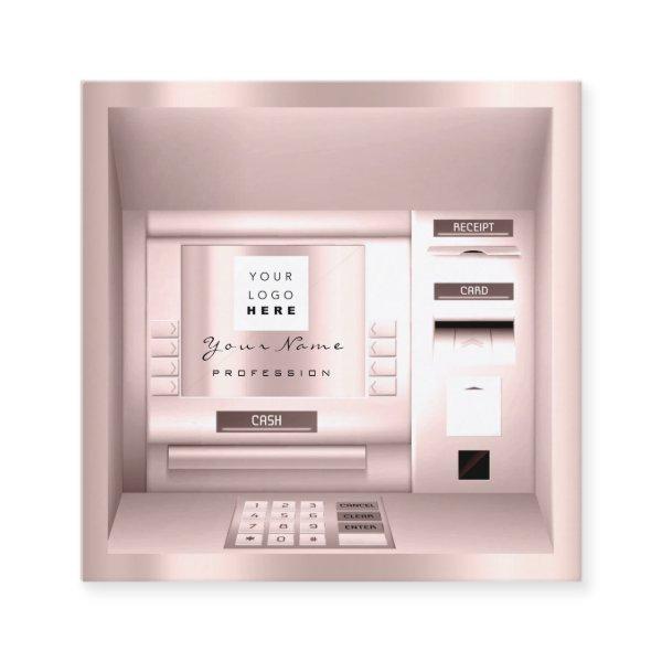 ATM Bank Consulting Money Rose Logo Company Name Square