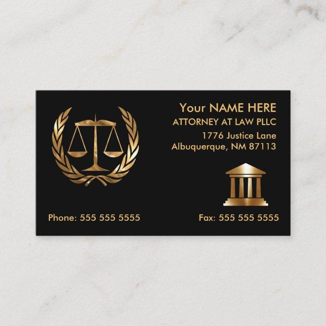 Attorney at Law Black and Gold