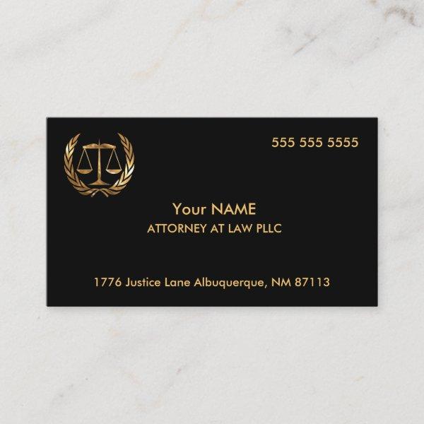 Attorney at Law Black and Gold