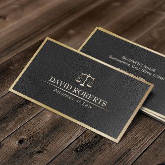 Attorney at Law Gold Framed Black Leather Lawyer