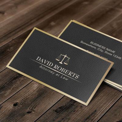 Attorney at Law Gold Framed Black Leather Lawyer