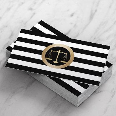 Attorney at Law Gold Scale Modern Stripes Lawyer