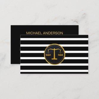 Attorney at Law Gold Scale Modern Stripes Lawyer