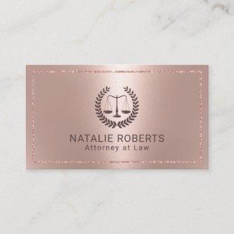 Attorney at Law Modern Rose Gold Frame Lawyer