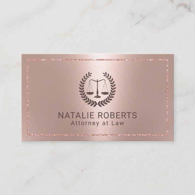 Attorney at Law Modern Rose Gold Frame Lawyer