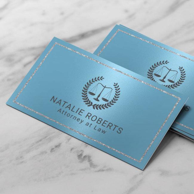 Attorney at Law Modern Silver Frame Blue Lawyer