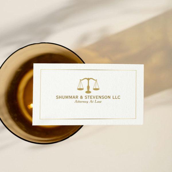 Attorney At Law-Simple Gold Scale & Border