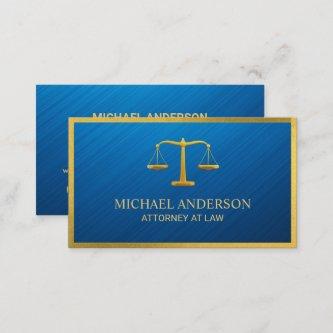 Attorney At Law-Simple Gold Scale On Blue