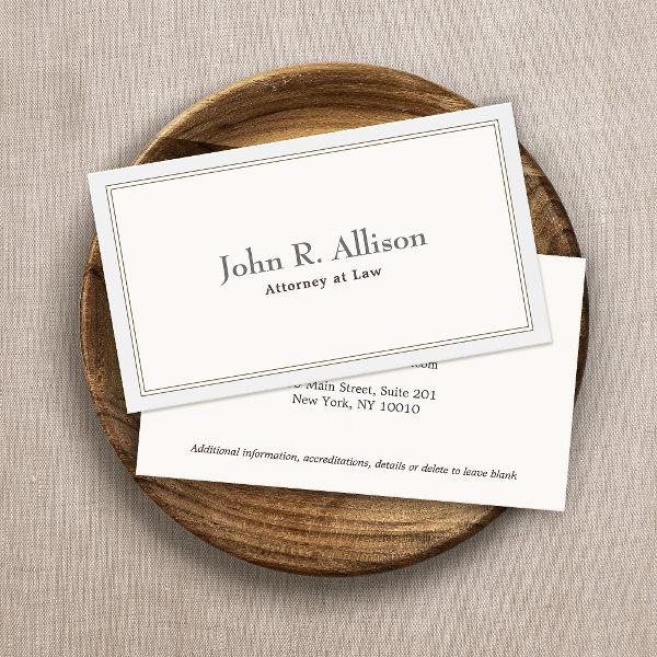 Attorney Elegant and Simple Ivory Border