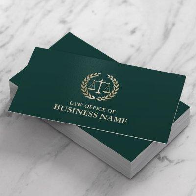Attorney Lawyer Gold Scale of Justice DarkGreen