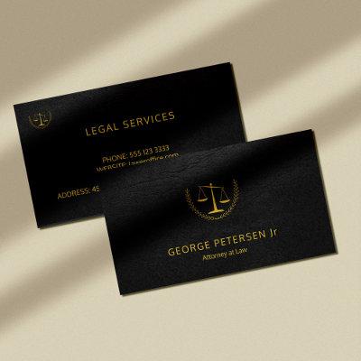 Attorney luxury gold scale black leather look