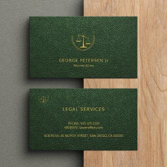 Attorney luxury gold scale dark green leather look