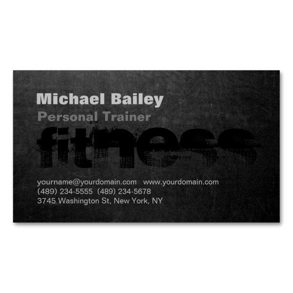 Attractive Black Gray Chalkboard Personal Trainer  Magnet