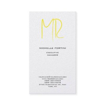 Attractive Monogram Yellow White Modern Minimalist