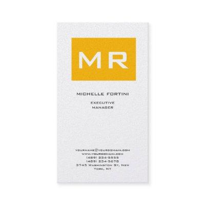 Attractive Monogram Yellow White Modern Minimalist