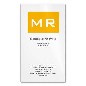 Attractive Monogram Yellow White Modern Minimalist  Magnet