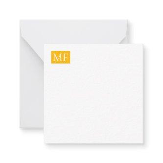Attractive Monogram Yellow White Modern Minimalist Note Card