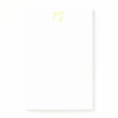 Attractive Monogram Yellow White Modern Minimalist Post-it Notes