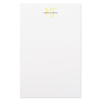Attractive Monogram Yellow White Modern Minimalist Stationery