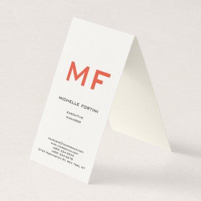 Attractive Red Monogram Cream Minimalist Plain